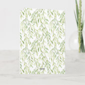 Hase in Brust grüne Blätter Floral Geburtstag Karte (Rückseite)