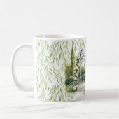 Hase in Brust grüne Blätter floral Kaffeetasse (Links)