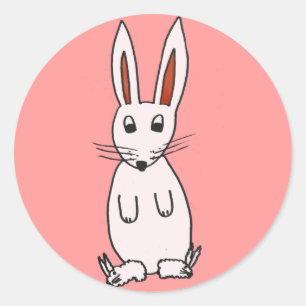 Hase in Hausschuhen Runder Aufkleber