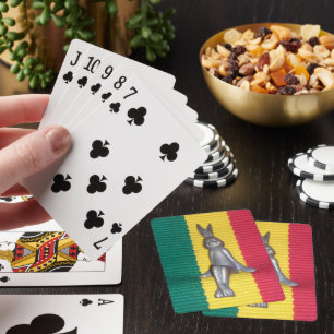 Hase in Rasta-Farben: Ein Hauch von groovy Kunstpr Spielkarten