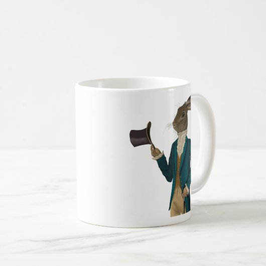 Hase in Türkis, Coat 2 Kaffeetasse (VorderseiteRechts)