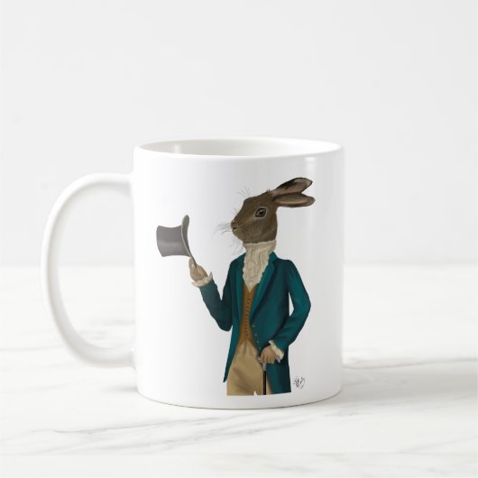 Hase in Türkis, Coat 2 Kaffeetasse (Links)