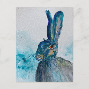 Hase Kaninchen Aquarell Postkarte