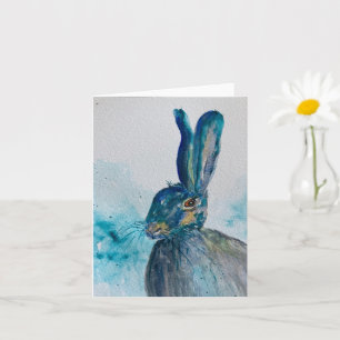 Hase Kaninchen Aquarellkarte Karte