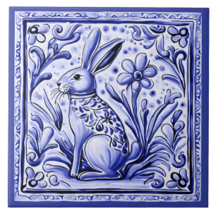 Hase Kaninchen Mittelmeer Hase Volks Tier Kunst Fliese
