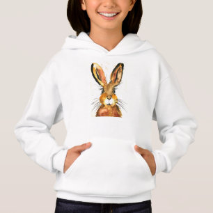 Hase Kaninchen süß niedlich Mädchen Wasserfarbe Hoodie