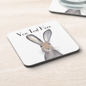 Hase Kaninchen Wasserfarbe Wildtiere Niedlich Getränkeuntersetzer (Linke Seite)