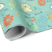 Hase Katzen und Fische Geschenkpapier (Rolleneckpunkt)