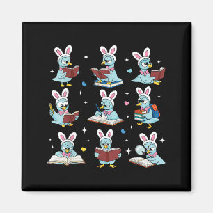 Hase liest Bücher Ostertag Bibliothekar Lehrer Magnet