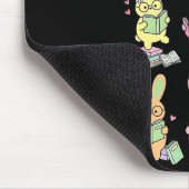 Hase liest Bücher Ostertag Bibliothekar Lehrerin Mousepad (Ecke)