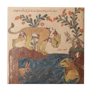 Hase Löwe Indische Renaissance Fabel Ce Fliese