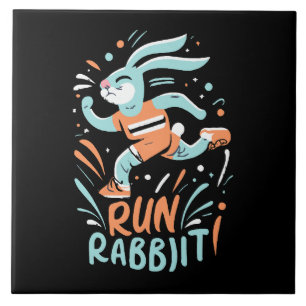 Hase Marathon Läufer Häschen süß Fliese