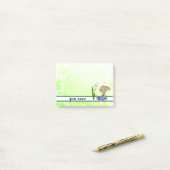 Hase mit Blume, personalisiert Post-it Klebezettel (Auf Schreibtisch)