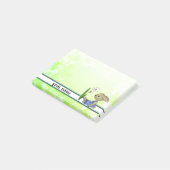 Hase mit Blume, personalisiert Post-it Klebezettel (angewinkelt)