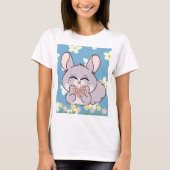 Hase mit Blume T-Shirt (Vorderseite)