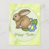 Hase mit Blumen postkarte (Vorderseite)