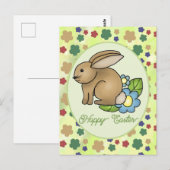 Hase mit Blumen postkarte (Vorne/Hinten)