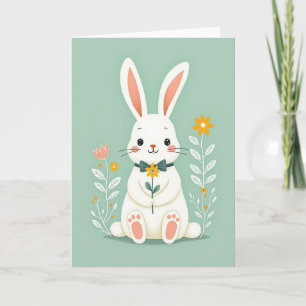 Hase mit Blumenfreund-Karte Karte