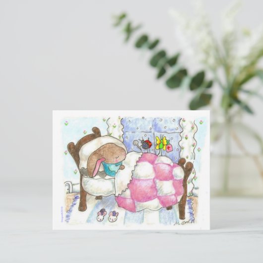 Hase mit Bugs Postkarte (Stehend Vorderseite)