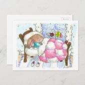 Hase mit Bugs Postkarte (Vorne/Hinten)