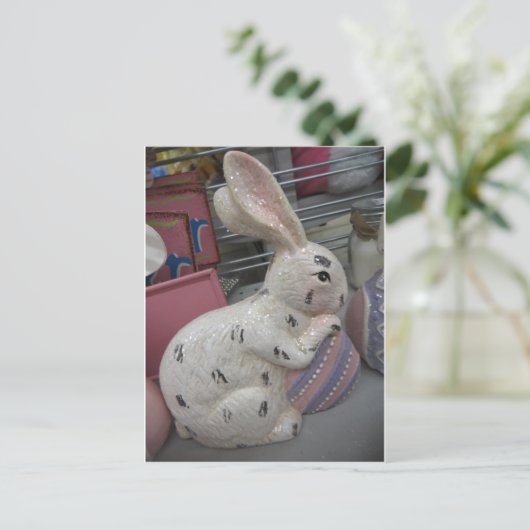 Hase mit Ei Postkarte (Stehend Vorderseite)