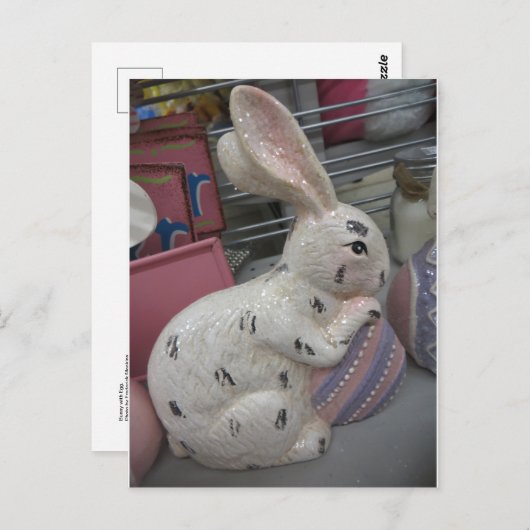 Hase mit Ei Postkarte (Vorne/Hinten)
