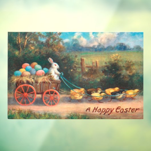 Hase mit Ei Wagon Fensterklammer Fensteraufkleber (Blatt 3)