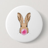 Hase mit Kaugummi Button (Vorderseite)
