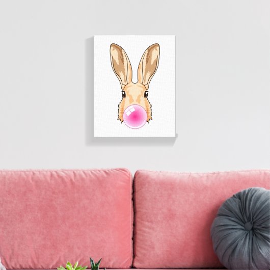 Hase mit Kaugummi Leinwanddruck (Insitu (Wohnzimmer))