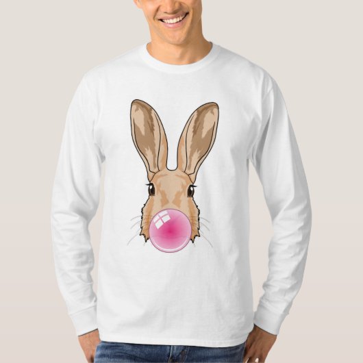 Hase mit Kaugummi T-Shirt (Vorderseite)