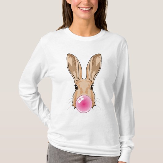 Hase mit Kaugummi T-Shirt (Vorderseite)