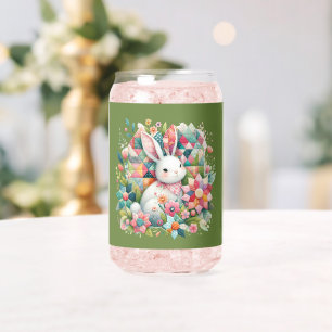 Hase mit Quilt und Blumen Dosenglas
