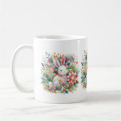 Hase mit Quilt und Blumen Kaffeetasse (Links)