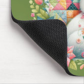 Hase mit Quilt und Blumen Mousepad (Ecke)