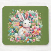 Hase mit Quilt und Blumen Mousepad (Vorne)