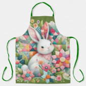 Hase mit Quilt und Blumen Schürze (Vorderseite)