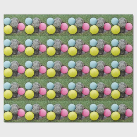 Hase mit rosa blaugelbem Ei Geschenkpapier (Flach)