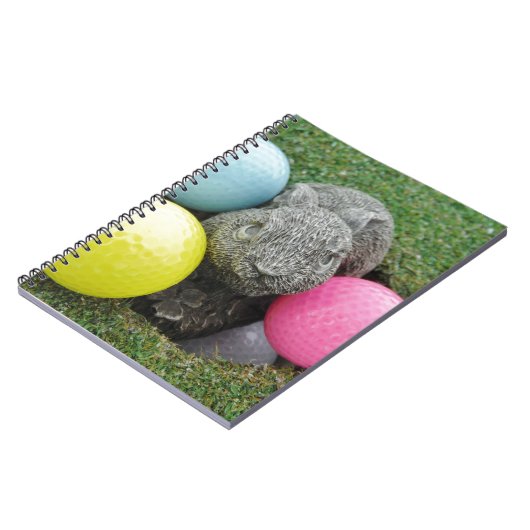 Hase mit rosa blaugelbem Ei Notizblock (Linke Seite)