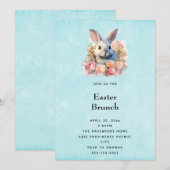 Hase mit Rosenkranz Süßes Ostern Einladung (Vorne/Hinten)