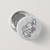 Hase mit Schmetterling Button (Vorne & Hinten)