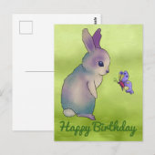 Hase mit Schmetterling Postkarte (Vorne/Hinten)