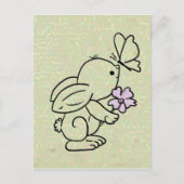 Hase mit Schmetterling Postkarte (Vorderseite)