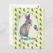 Hase mit Schmetterling Postkarte (Vorne/Hinten)