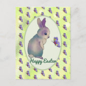 Hase mit Schmetterling Postkarte (Vorderseite)