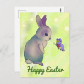 Hase mit Schmetterling Postkarte (Vorne/Hinten)