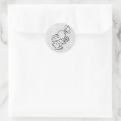 Hase mit Schmetterling Runder Aufkleber (Tasche)