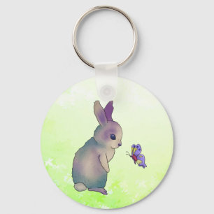 Hase mit Schmetterling Schlüsselanhänger
