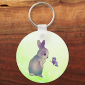 Hase mit Schmetterling Schlüsselanhänger (Rückseite)