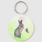 Hase mit Schmetterling Schlüsselanhänger (Rückseite)