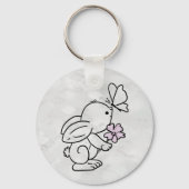 Hase mit Schmetterling Schlüsselanhänger (Rückseite)